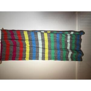 Old Navy Multi Color Striped Knit Scarf Rayon Nylon Blend Long Winter Wrap OS